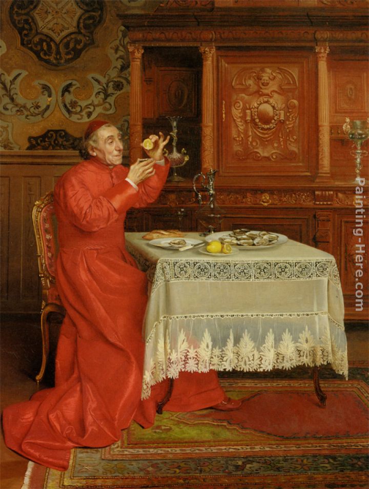 Le Gourmand painting - Georges Croegaert Le Gourmand art painting